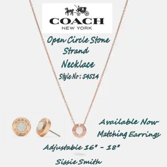 Coach Open Circle Stone Strand Necklace - Picture 4 of 4